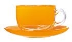 Чайная пара цветное стекло оранж