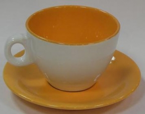 Чайная пара оранж-бел