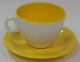 Чайная пара желт-бел